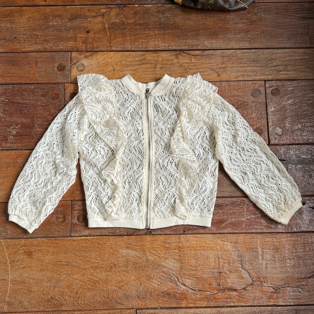 Girl’s lace summer bomber jacket for